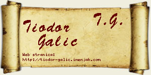 Tiodor Galić vizit kartica